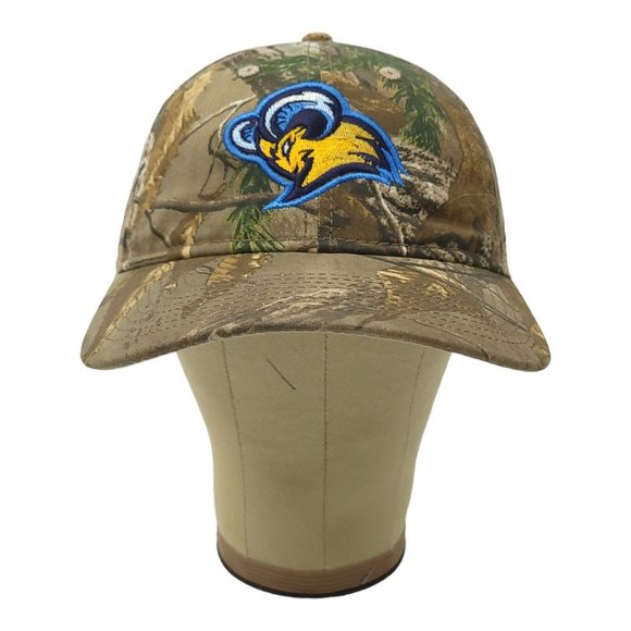 Rams Patch Logo Camo Truck Strap Cap Trucker Baseball Hat Cotton The Game - Picture 7 of 12